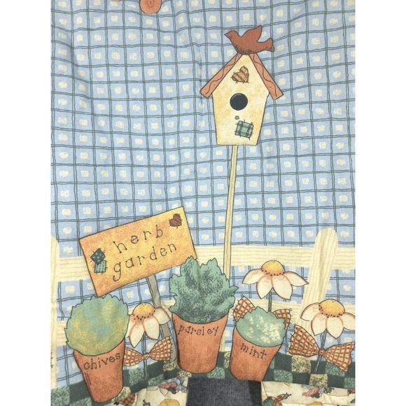 VTG 90s Quilted Reversible Vest Gardening Angel Cat Herb Garden‎ Folk Art L - Picture 5 of 10